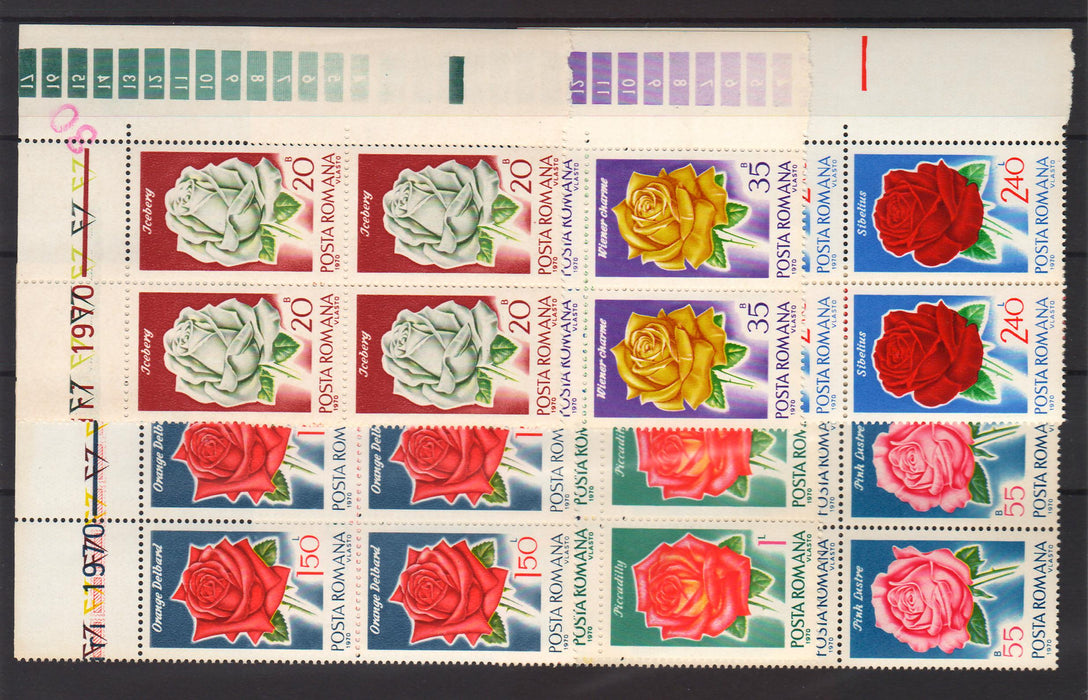 Romania serii in bloc de 4 MNH (TIP D)-Stamps Mall