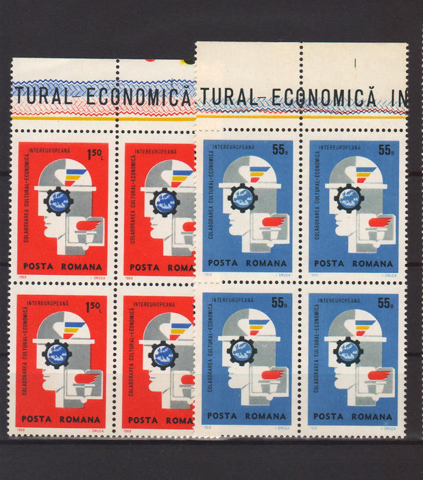 Romania serii in bloc de 4 MNH (TIP A)-Stamps Mall