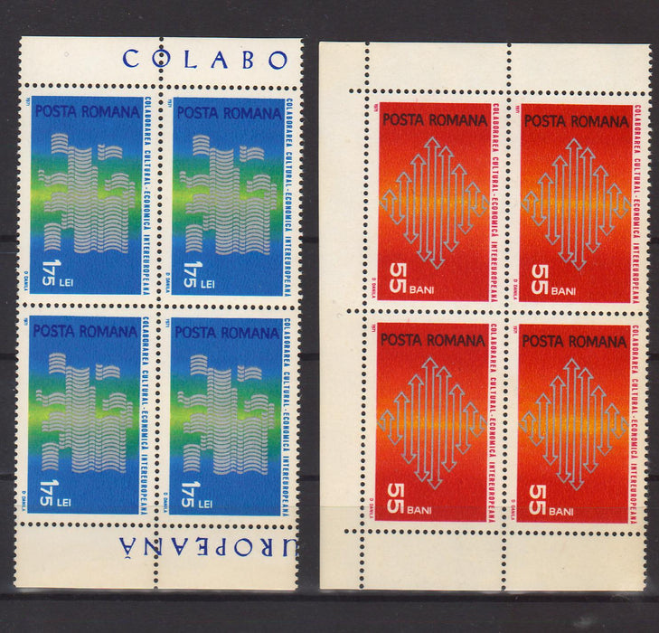 Romania serii in bloc de 4 MNH (TIP A)-Stamps Mall