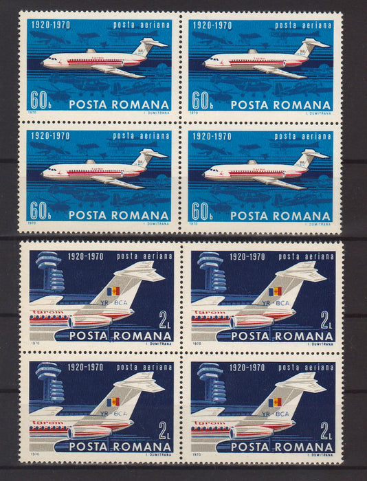 Romania serii in bloc de 4 MNH (TIP A)-Stamps Mall