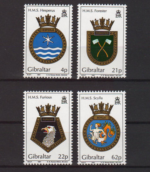Gibraltar 1991 Royal Navy Crest Type of 1982 c.v. 9.80$ - (TIP A) in Stamps Mall