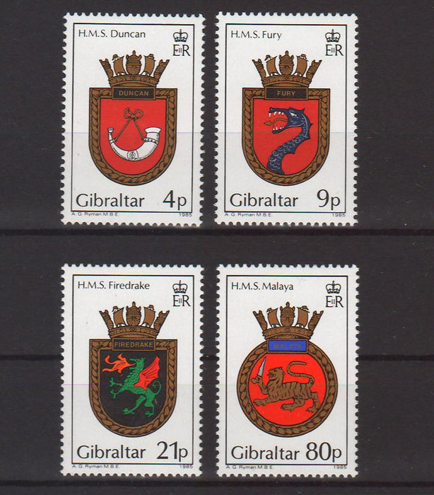 Gibraltar 1985 Royal Navy Crest Type of 1982 c.v. 9.65$ - (TIP A) in Stamps Mall