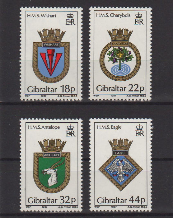 Gibraltar 1987 Royal Navy Crest Type of 1982 c.v. 10.50$ - (TIP A) in Stamps Mall