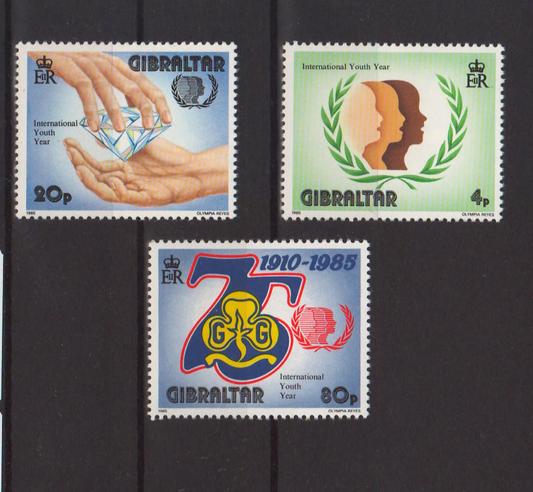Gibraltar 1985 International Youth Year c.v. 6.70$ - (TIP A) in Stamps Mall