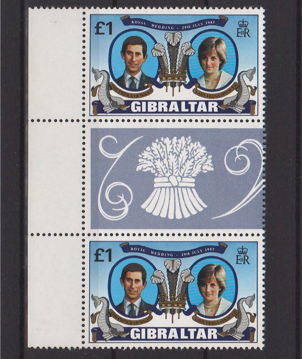 Gibraltar 1981 Prince Charles and Lady Diana c.v. 5.00$ - (TIP A) in Stamps Mall