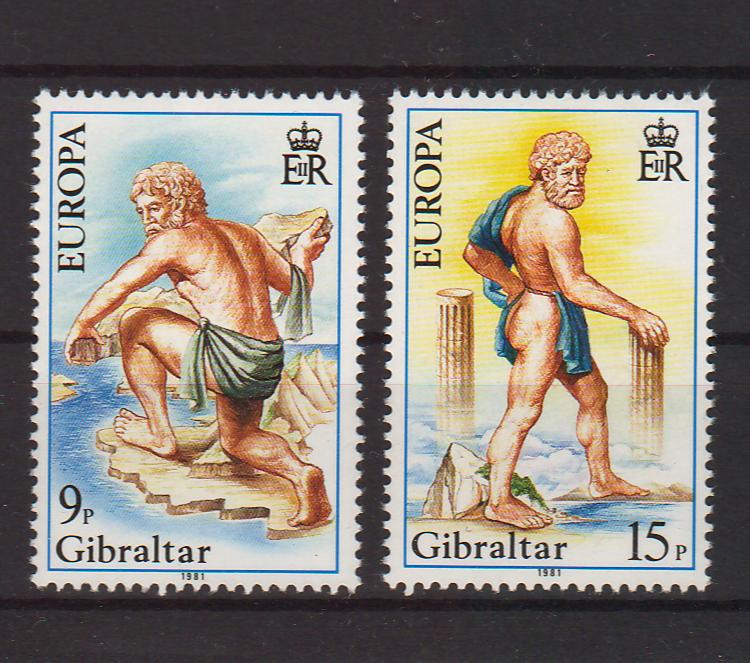 Gibraltar 1981 EUROPA Hercule Separating Africa and Europe c.v. 0.60$ - (TIP A) in Stamps Mall