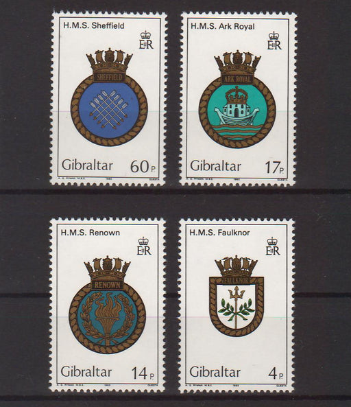 Gibraltar 1983 Royal Navy Ship Crest Type of 1982 c.v. 4.50$ - (TIP A) in Stamps Mall