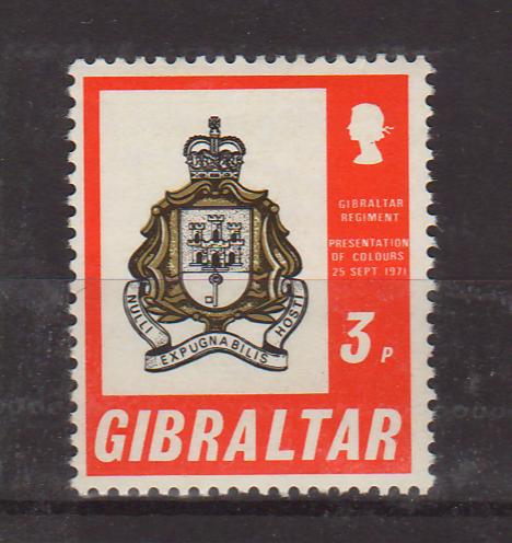 Gibraltar 1971 Gibraltar Regiment c.v. 0.50$ - (TIP A) in Stamps Mall