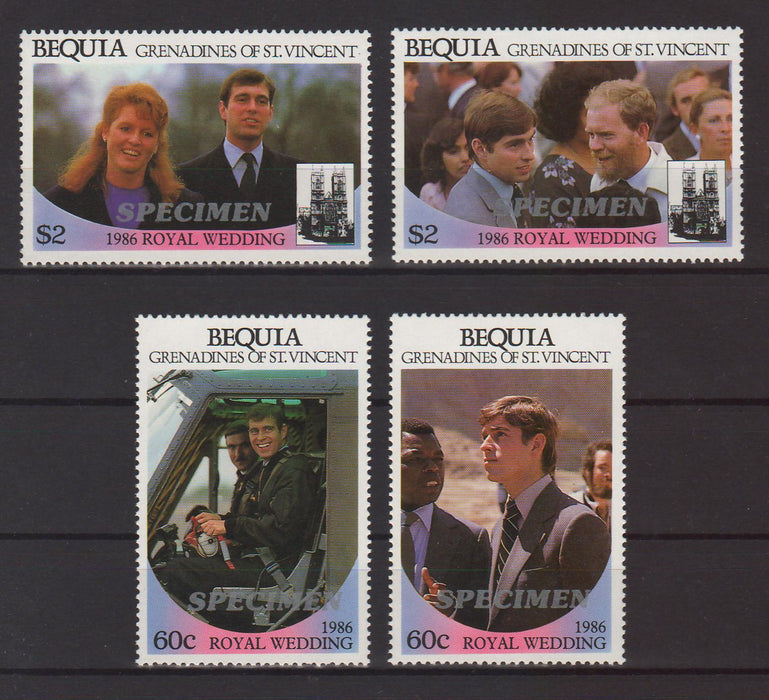 Grenadines of St. Vincent - Bequia 1986 Wedding of Prince Andrew and Sarah Ferguson SPECIMEN - (TIP A) in Stamps Mall