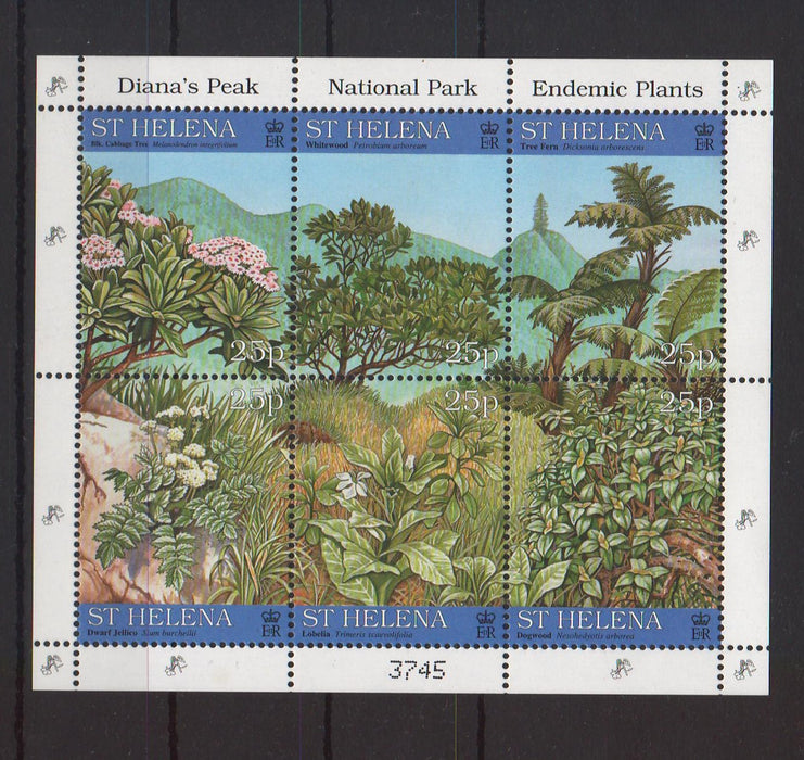 St. Helena 1997 Endemic Plants souvenir sheet cv. 8.25$ - (TIP A)