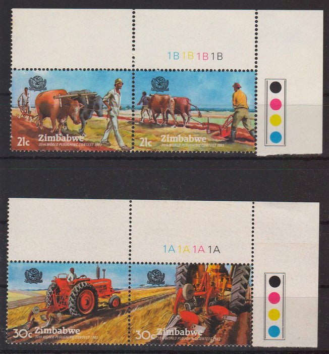 Zimbabwe, 1983 World Plowing Contest, May pairs c.v. 1.75$ - (TIP A)