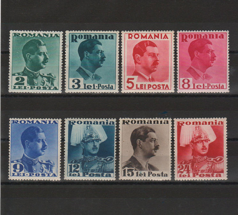 Romania 1940 Carol II POSTA uzuale culori schimbate (TIP C)