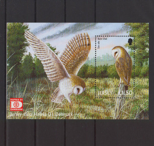 Jersey 2001 Birds of Pray Hafnia emblem cv. 6.00$ - (TIP A) in Stamps Mall