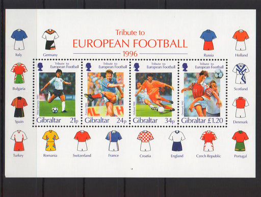 Gibraltar 1996 Sports European Soccer c.v. 10.00$ - (TIP A) in Stamps Mall