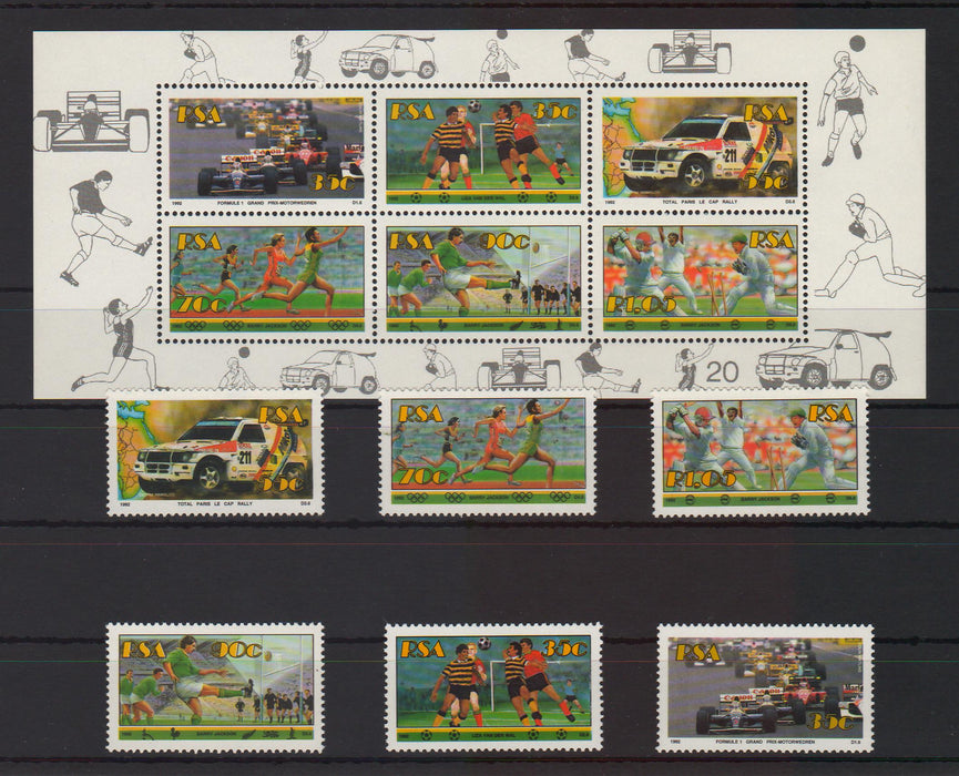 South Africa 1992 Sports set + souvenir sheet c.v. 9.50$ - (TIP A)