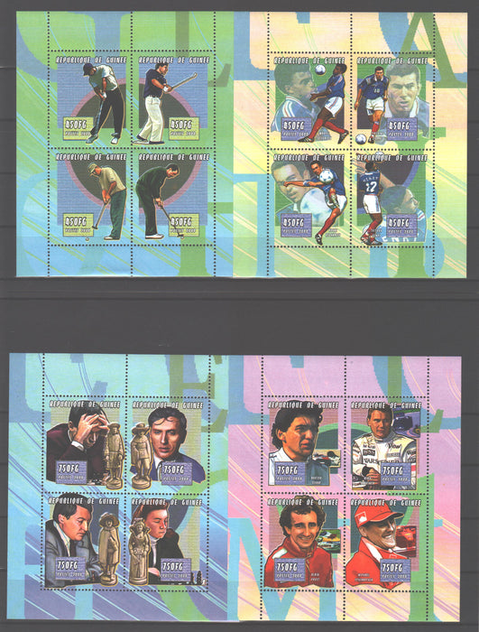 Guinea 2000 Sports and Chees sheet x4 sets c.v. 44.00$ - (TIP A)