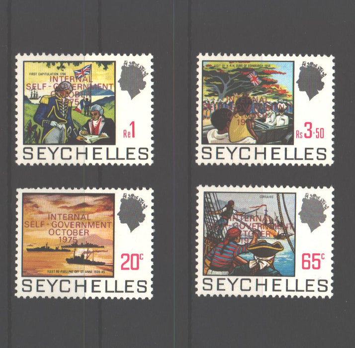 Seychelles 1975 Hystory of Seychelles surcharged Self Government cv. 3.00$ (TIP A)