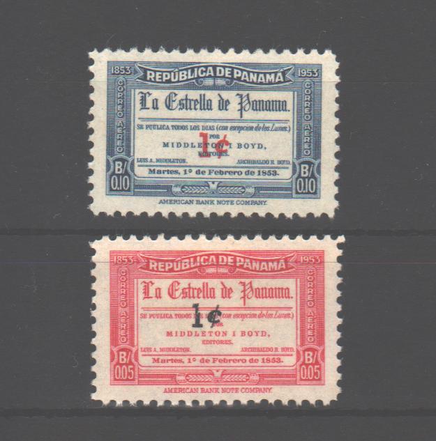 Panama 1953-54 Masthead of La Estrella surcharged cv. 0.50$ (TIP A)