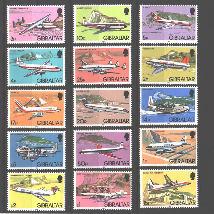 Gibraltar 1982 Airplanes cv. 37.40$ (TIP C)