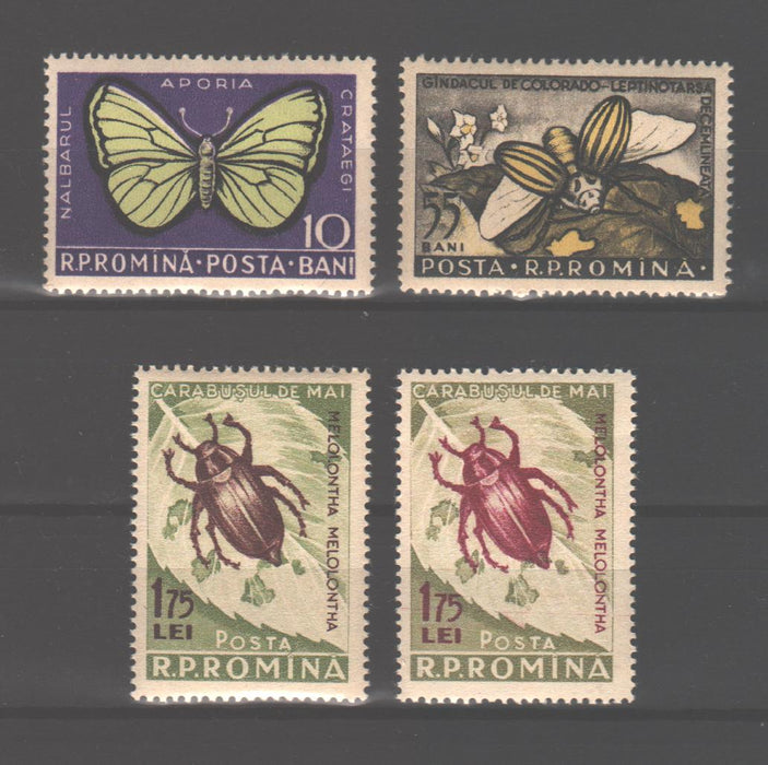 Romania 1956 Insecte daunatoare + 1,75L culoare schimbata (TIP C)