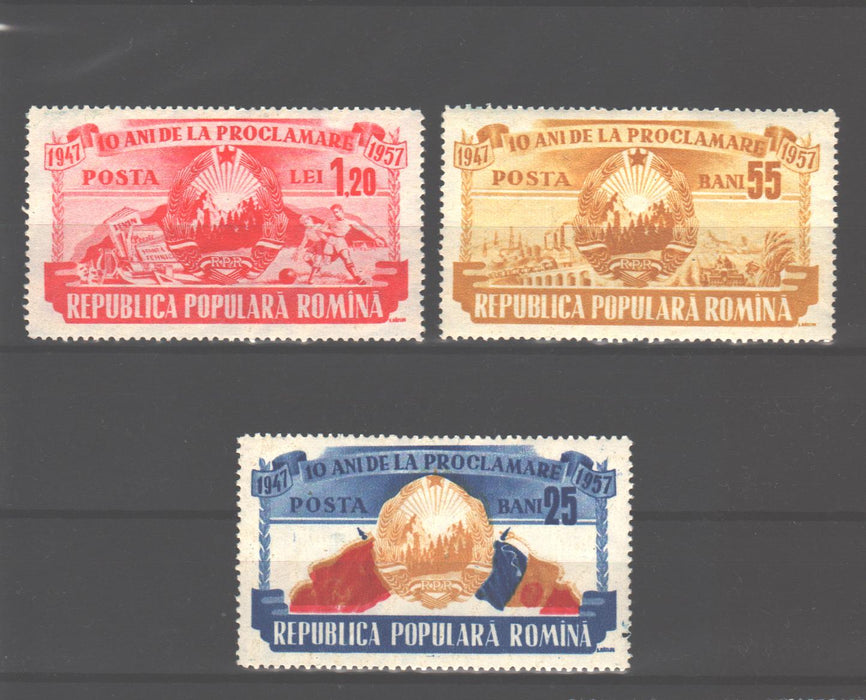 Romania 1957 10 ani de la proclamarea RPR (TIP A)