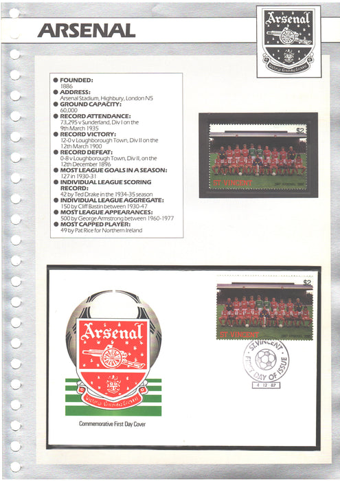 Sport Soccer set FDC Premier League - (TIP F)