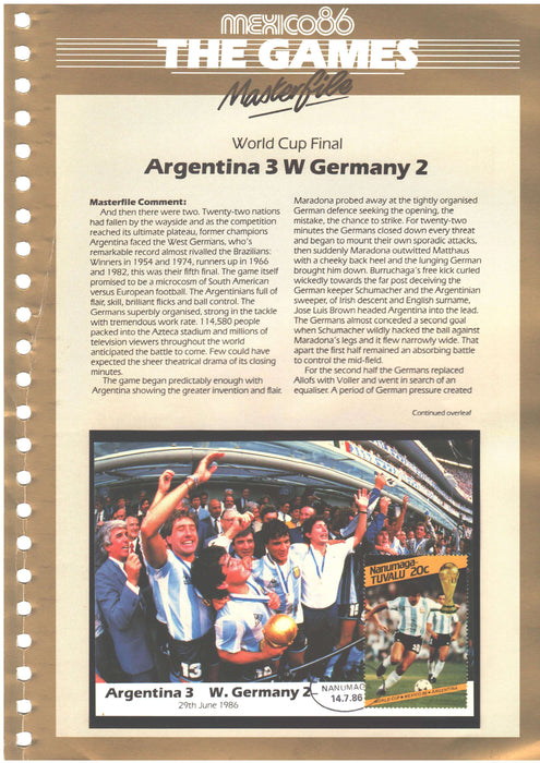 1986 Sport World Cup Soccer MEXICO superb album all 52 matches on postcards - (TIP F)