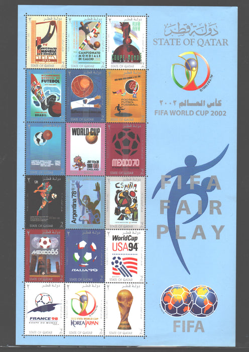 Qatar 2002 Sport World Cup Soccer Korea Japan sheet of 18 c.v. 52.50$ - (TIP A)