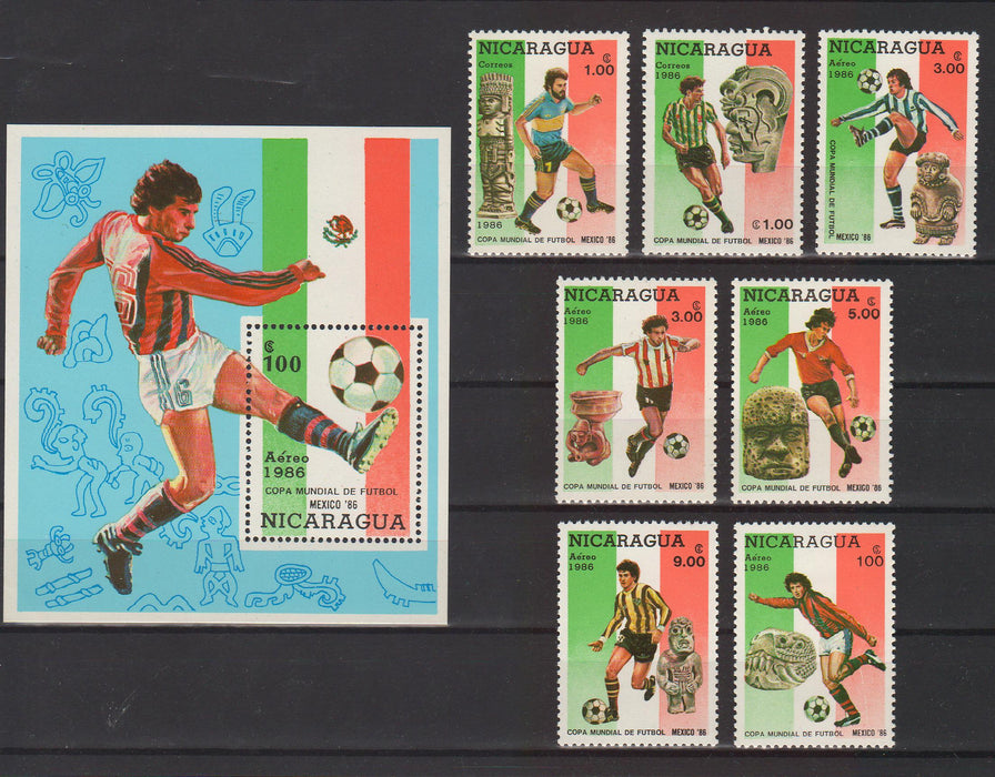 Nicaragua 1986 World Cup Soccer MEXICO cv. 5.25$ (TIP A)