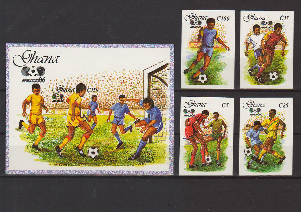 Ghana 1986 World Cup Soccer MEXICO imperforated cv. 15.00$ (TIP A)