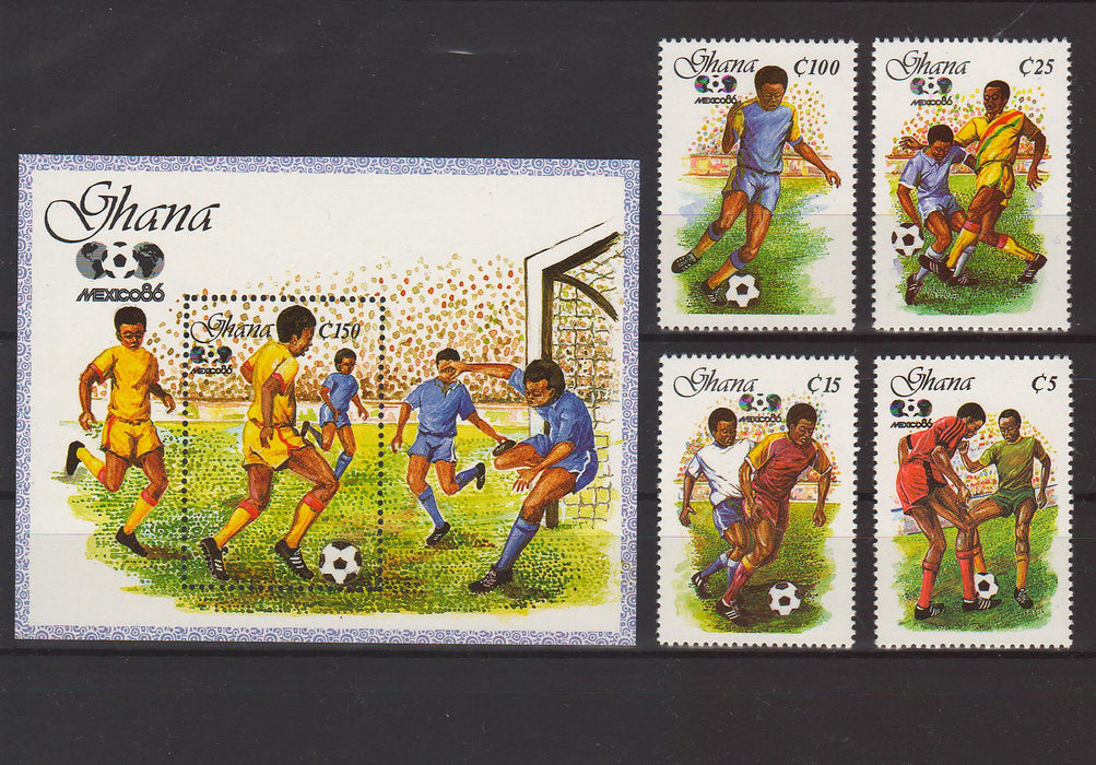 Ghana 1986 World Cup Soccer MEXICO cv. 5.60$ (TIP A)