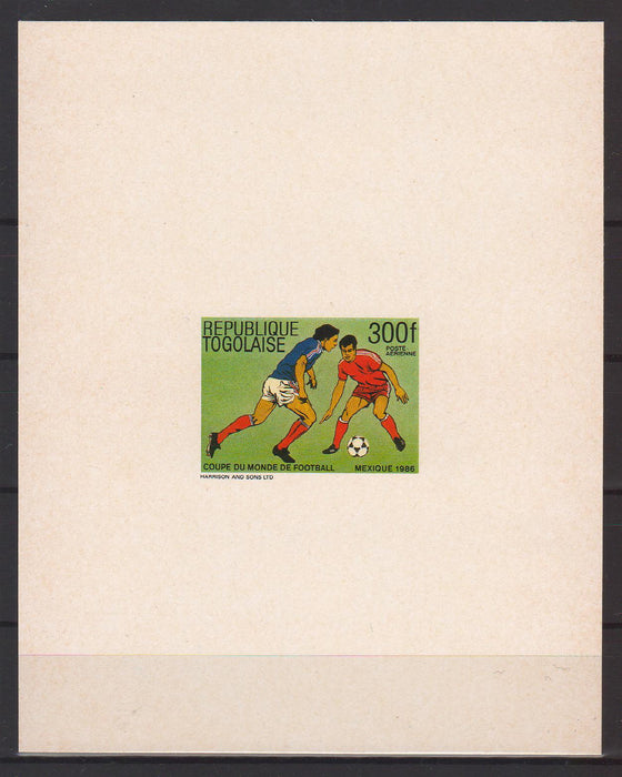 Togo 1986 World Cup Soccer MEXICO proof sheet cv. 25$ (TIP A)