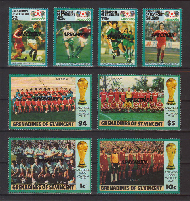 Grenadines of St. Vincent 1986 World Cup Soccer MEXICO Specimen cv. 15.00$ (TIP A)