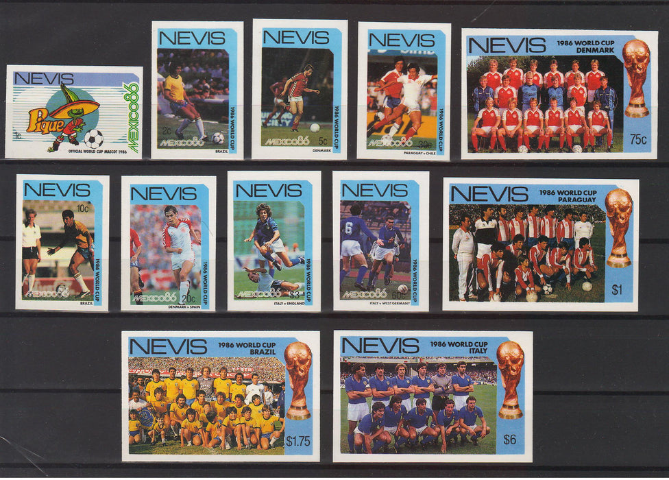 Nevis 1986 World Cup Soccer MEXICO imperforated cv. 15.00$ (TIP A)