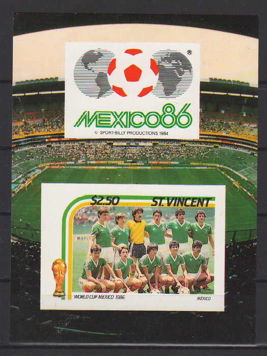 St. Vincent 1986 World Cup Soccer MEXICO 2.5$ sheet cv. 1.40$ (TIP A)
