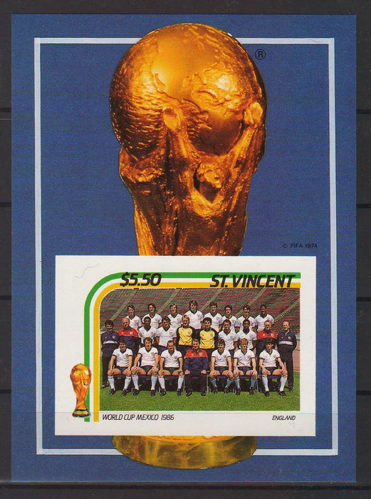 St. Vincent 1986 World Cup Soccer MEXICO 5.5$ sheet cv. 3.25$ (TIP A)