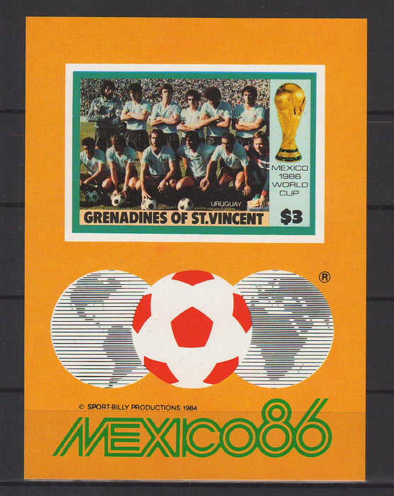 Grenadines of St. Vincent 1986 World Cup Soccer MEXICO 3$ sheet cv. 1.25$ (TIP A)
