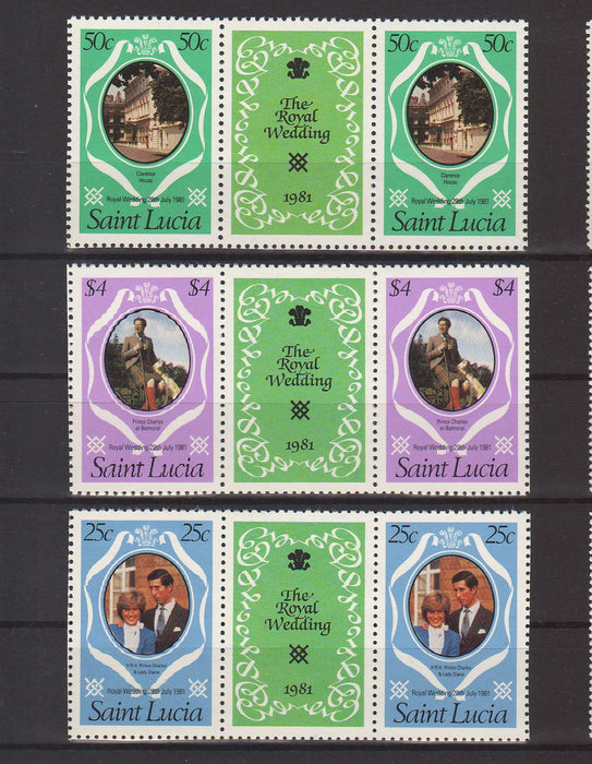 St. Lucia 1981 Royal Wedding pair 2.00$ (TIP A)