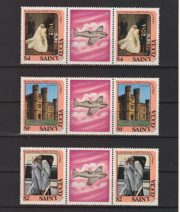 St. Lucia 1982 Princess Diana Issue pair 12.50$ (TIP A)