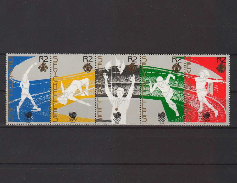 Seychelles 1988 Olympic Games Seoul strip x5 cv. 4.00$ (TIP A)