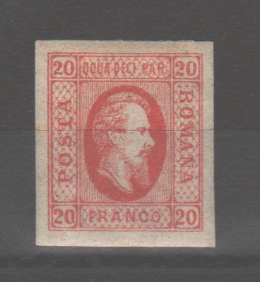 Romania 1865 Cuza Efigia in oval 20 PAR rosu tip II (TIP C)