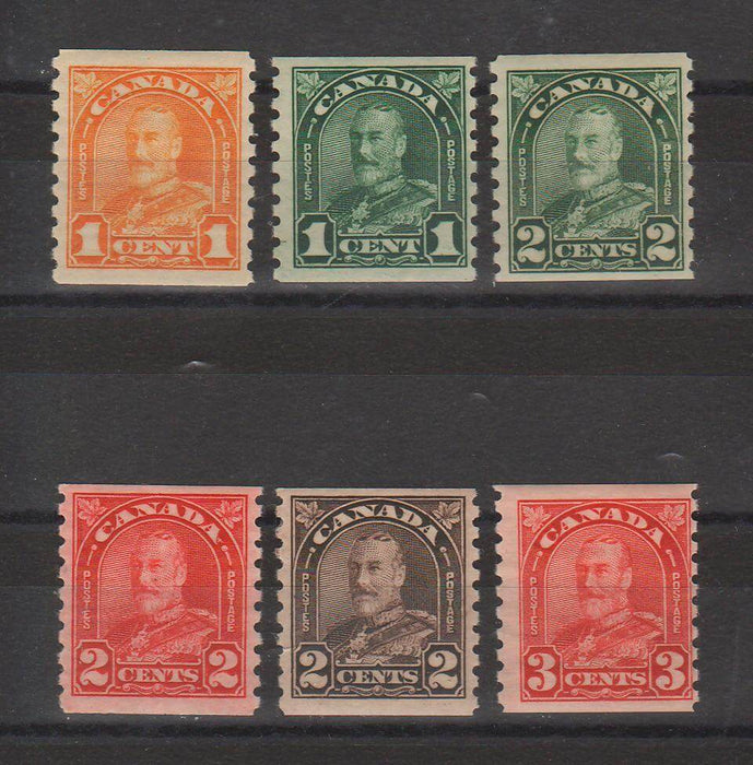 Canada 1930-31 King George V Coil Stamps perf. 8 1/2 c.v. 170.00$ - (TIP D)