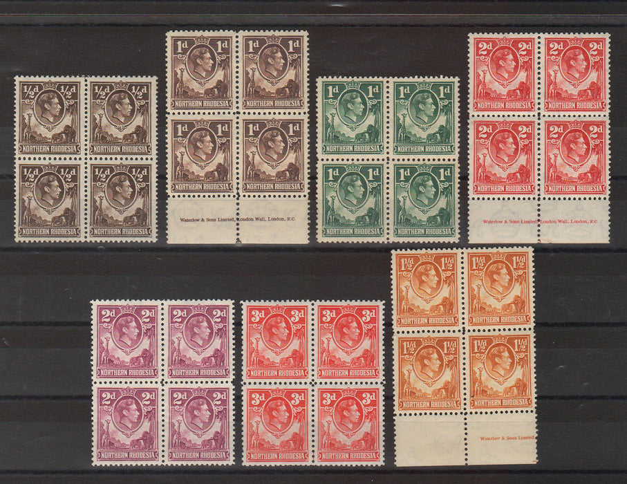 Northern Rhodesia 1938-52 King George VI block of 4 cv. 30.00$ (TIP A)