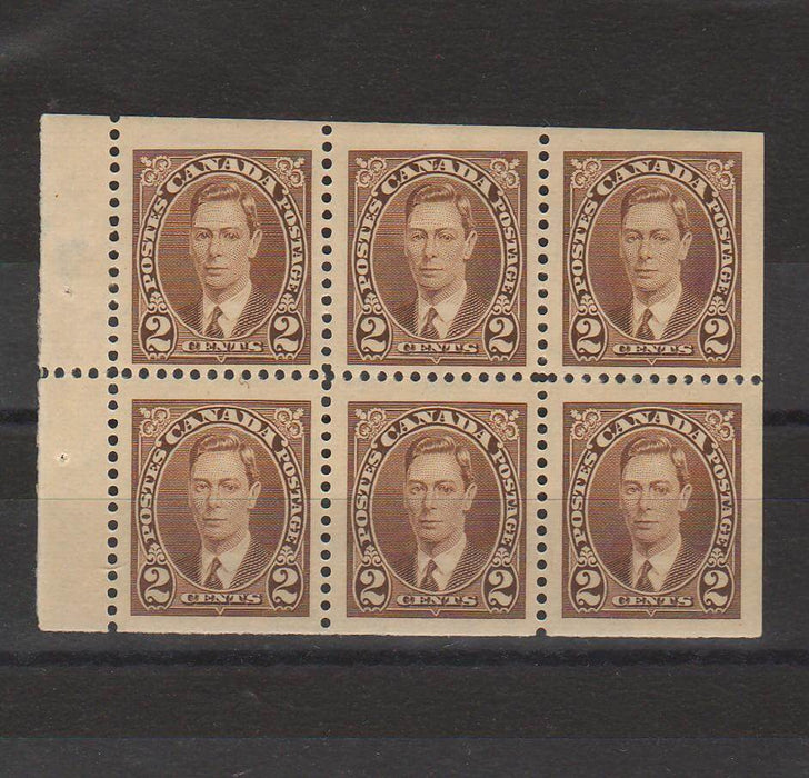 Canada 1937 King George VI booklet pain of 6 cv. 18.00$ (TIP A)