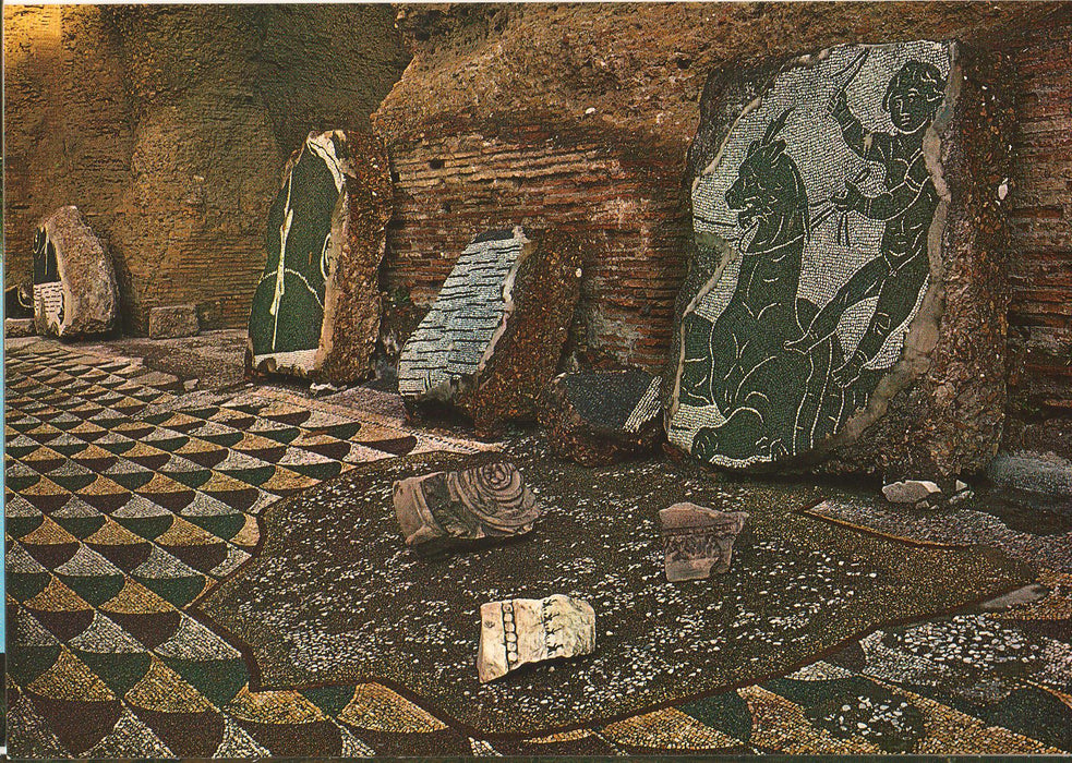 Postcard Italia Roma Terme di Caracalla Frammenti di Mosaici (TIP A)