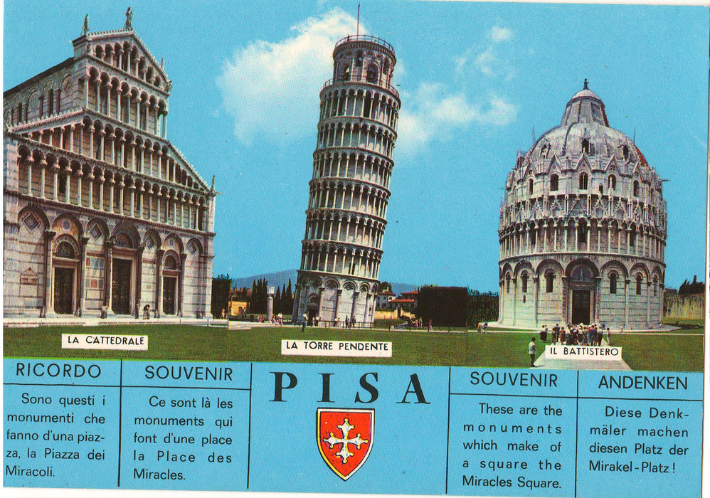 Postcard Italia Pisa La Cattedrale - La Tore Pendente - Il Battistero (TIP A)