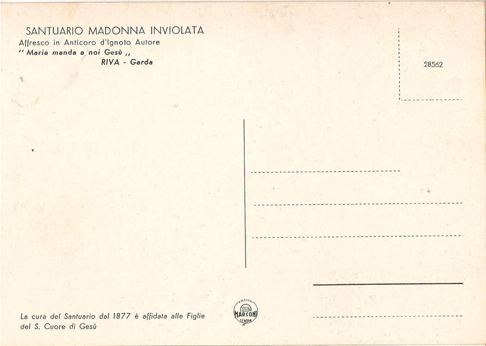Postcard Italia Santuario Madonna Inviolata (TIP A)
