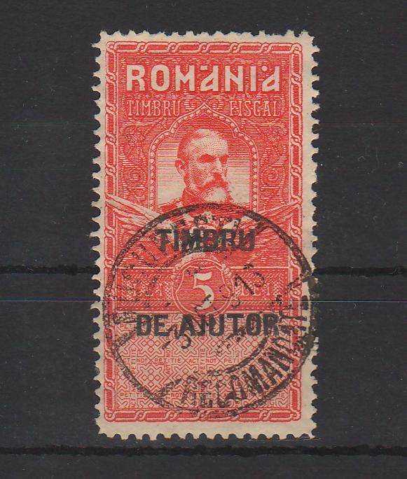 Romania 1915 Timbru de ajutor cu supratipar 5L stampilat (TIP C)