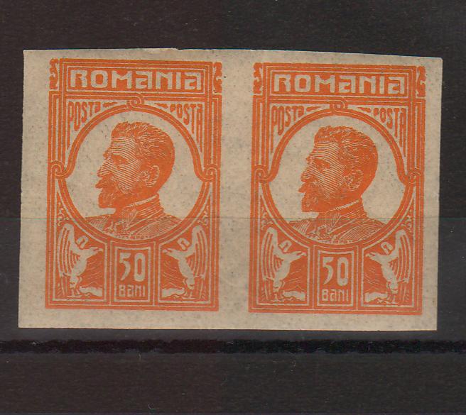 Romania 1917 Ferdinand - necirculate Moscova, nedantelate 50B pereche (TIP D)