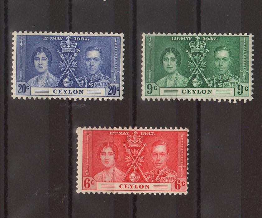 Ceylon 1937 Coronation Issue cv. 16,00$ (TIP A)